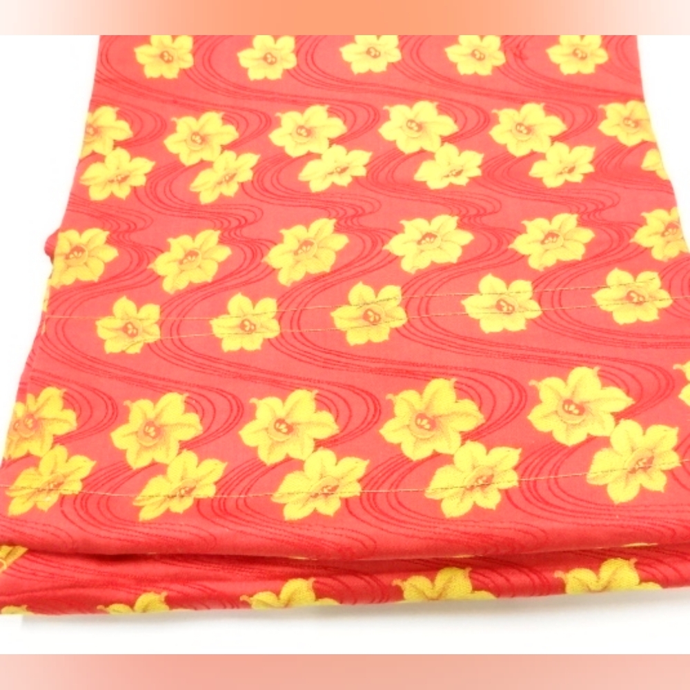 Floral Red and Yellow Fabric